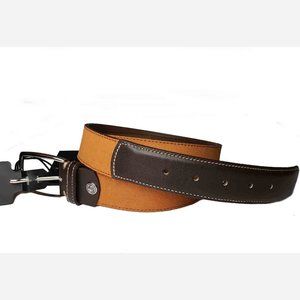 Lindenmann Germany Leather Belt Brown Tan Men's Size 44 or 115 cm